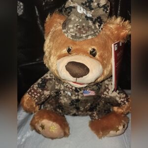 Musical Military Camouflage Teddy Bear with Hat